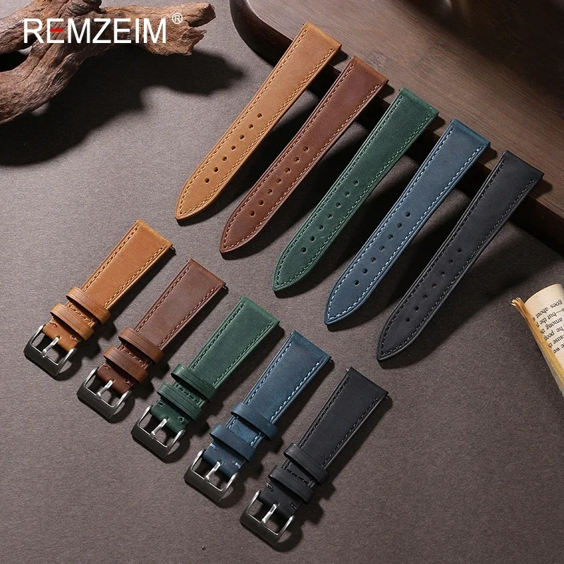 Leather Strap Quick Release - Crazy Horse Quick Release Leather Watch