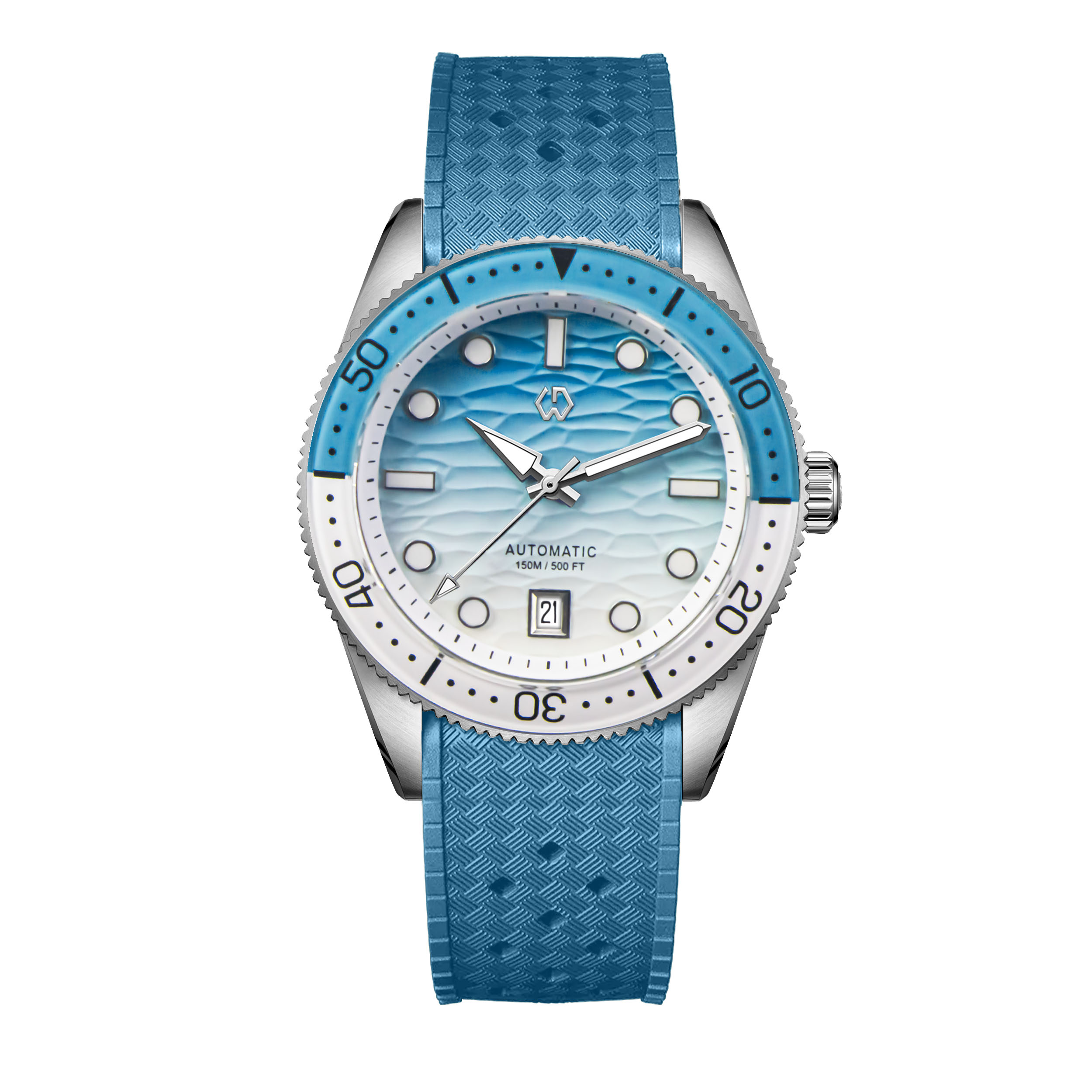 Rubber Strap Diver - 40mm Diver Watch Texture Men's Watches