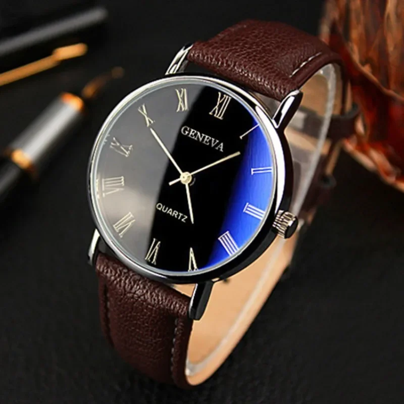 Leather Watch Band Men - Famous Brand Men Quartz Watch Business