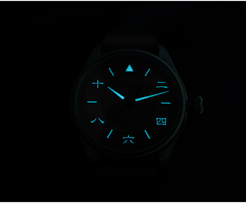 San Martin Men Automatic Watch - Leather Strap Quick Release recension och pris