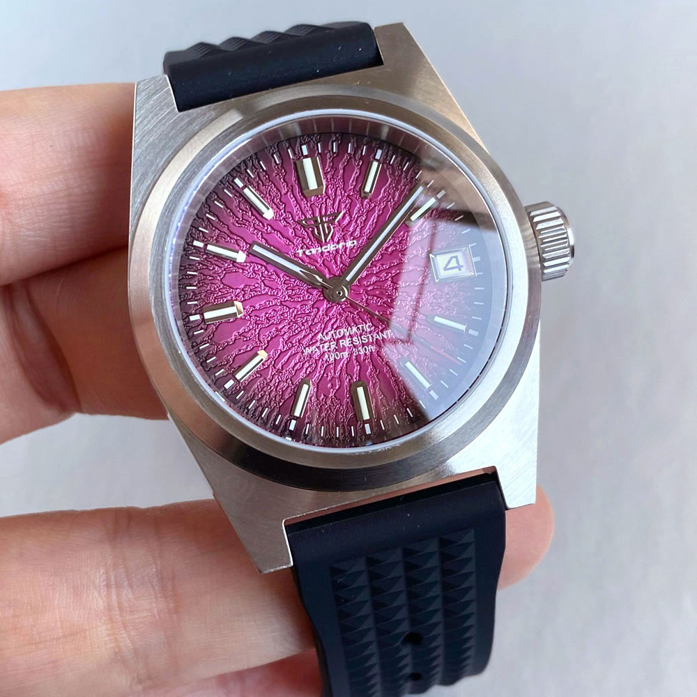 New 38mm Mechanical Watch Men  - Rubber Strap Diver recension och pris