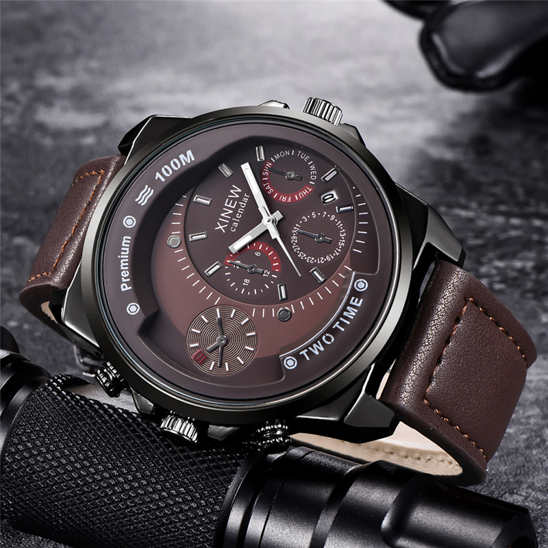 Original XINEW Brand Men Watch - Leather Watch Band Men recension och pris
