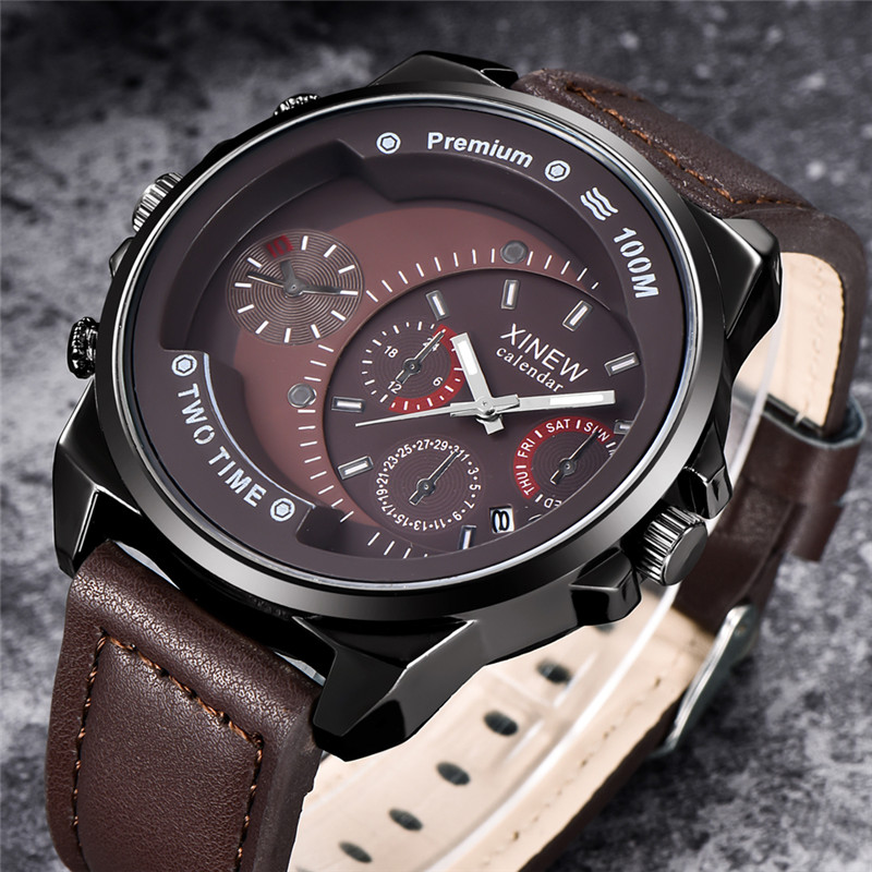 Original XINEW Brand Men Watch - Leather Watch Band Men recension och pris