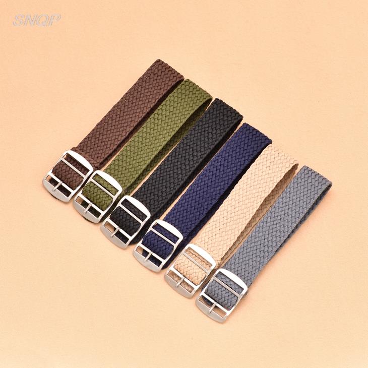 20mm 22mm Black Navy solid col - Perlon Strap Woven recension och pris