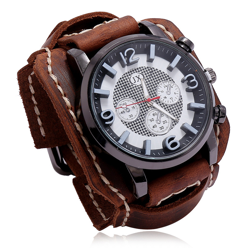New Retro Mens Watches Genuine - Leather Watch Band Men recension och pris