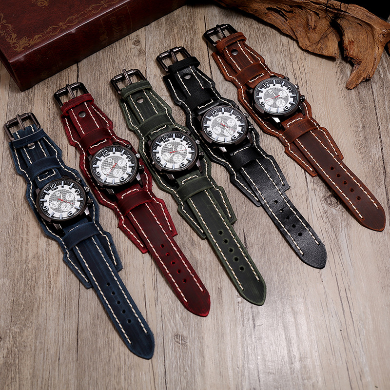 New Retro Mens Watches Genuine - Leather Watch Band Men recension och pris