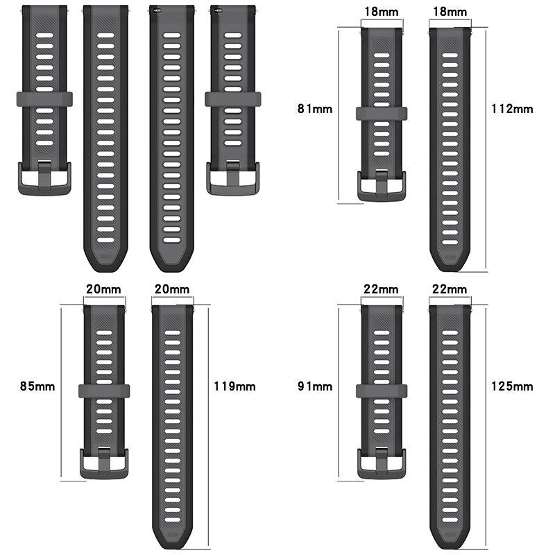22mm 20mm 18mm Texture Silicon - Silicone Watch Band 22Mm recension och pris