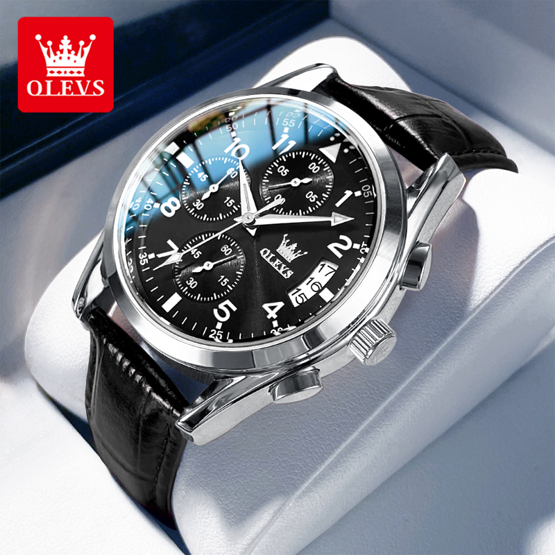 OLEVS Quartz Watch for Men Ori - Leather Watch Band Men recension och pris