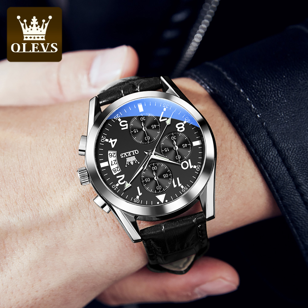 OLEVS Quartz Watch for Men Ori - Leather Watch Band Men recension och pris