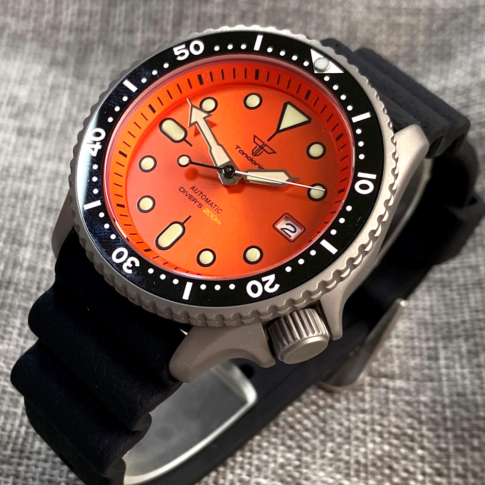 Tandorio 41mm Titanium NH35 Me - Rubber Strap Diver recension och pris