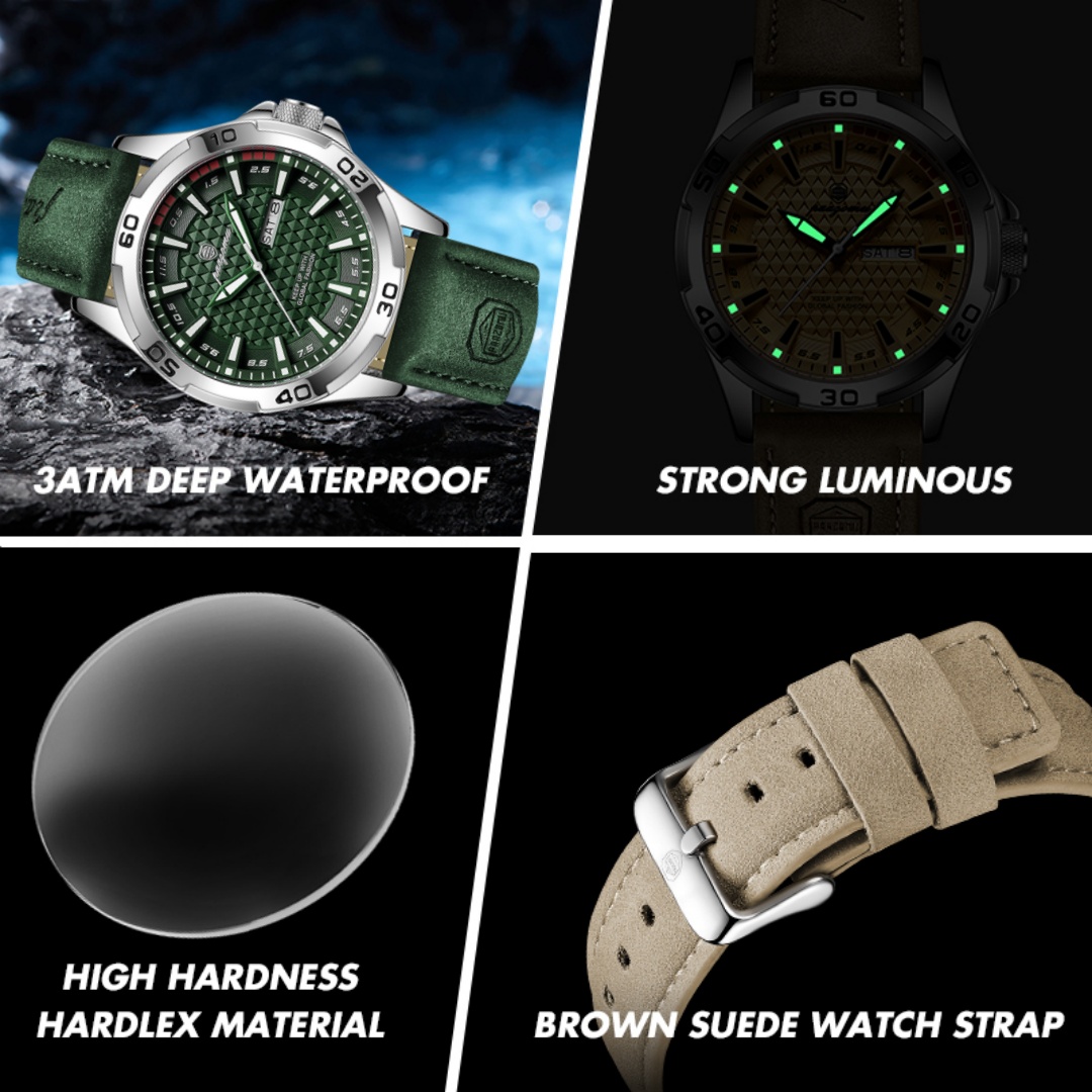 PAAZOMU Luxury Brand Men Watch - Leather Watch Band Men recension och pris