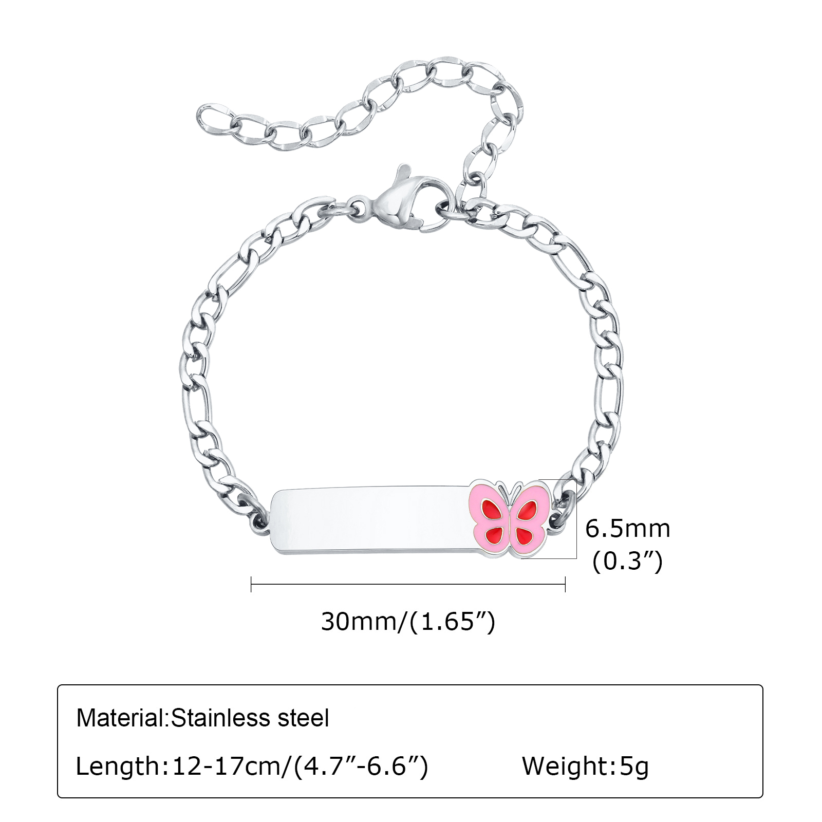 Vnox Personalized Baptism Gift - Butterfly Clasp Deployant recension och pris