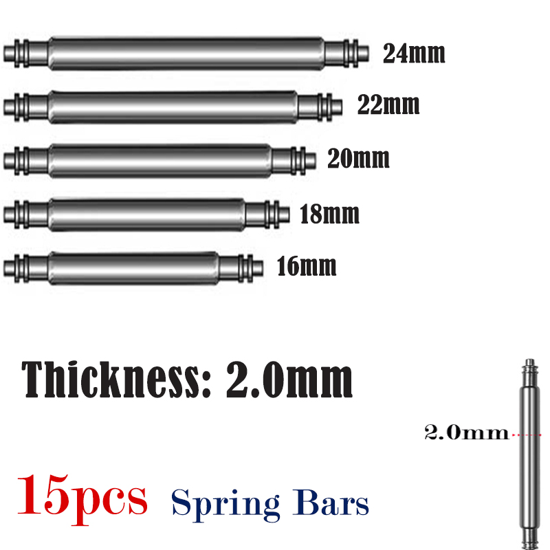 15pcs Watch Band Pin 2.0mm Dia - Spring Bar Tool Set recension och pris