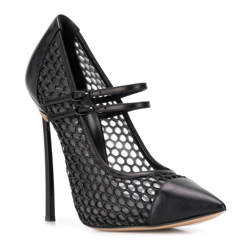 Sexy Mesh Patchwork Pointed To - Mesh Strap Metal recension och pris