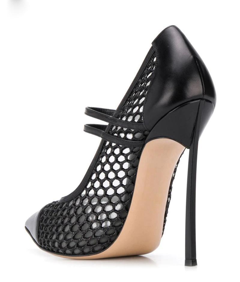 Sexy Mesh Patchwork Pointed To - Mesh Strap Metal recension och pris