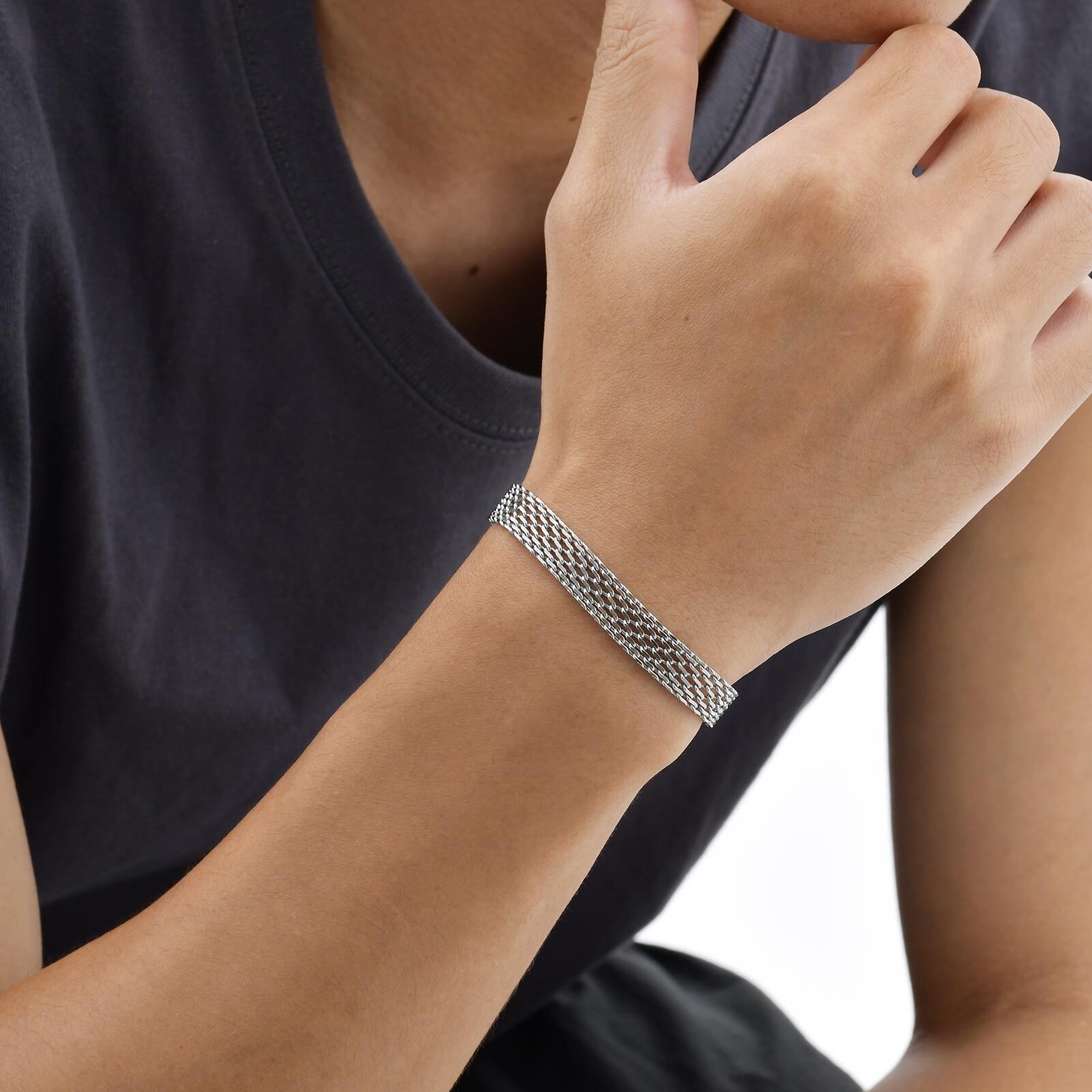 3/8mm Mesh Strap Chain Bracele - Mesh Strap Metal recension och pris