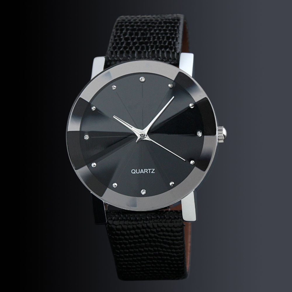 Fashion Casual Men Watches Bla - Leather Watch Band Men recension och pris
