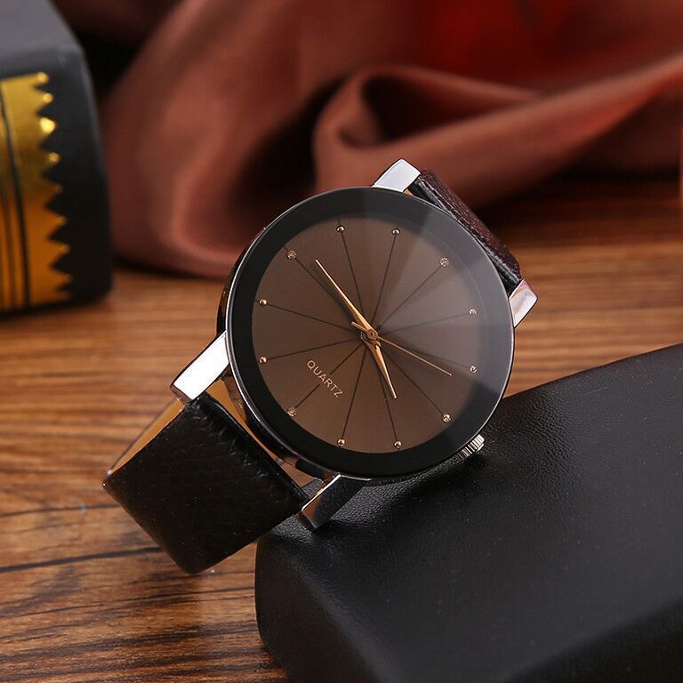 Fashion Casual Men Watches Bla - Leather Watch Band Men recension och pris