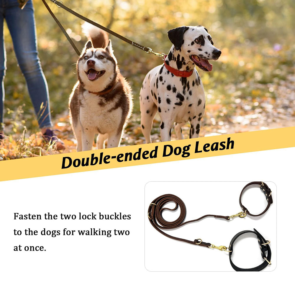 Multi Function Leather Dog Lea - Leather Strap Quick Release recension och pris