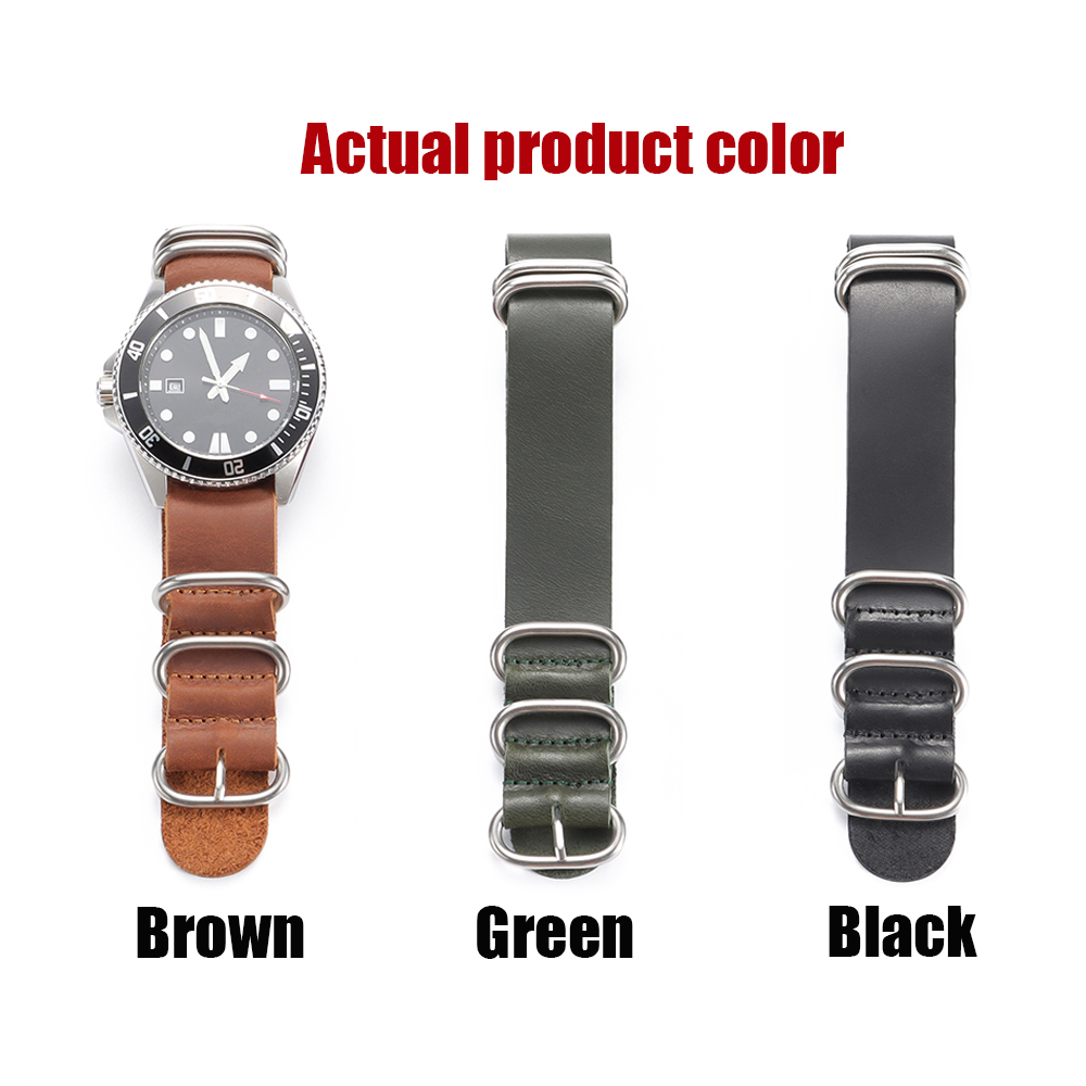 Vintage Genuine Leather Watch  - Nato Strap Nylon recension och pris