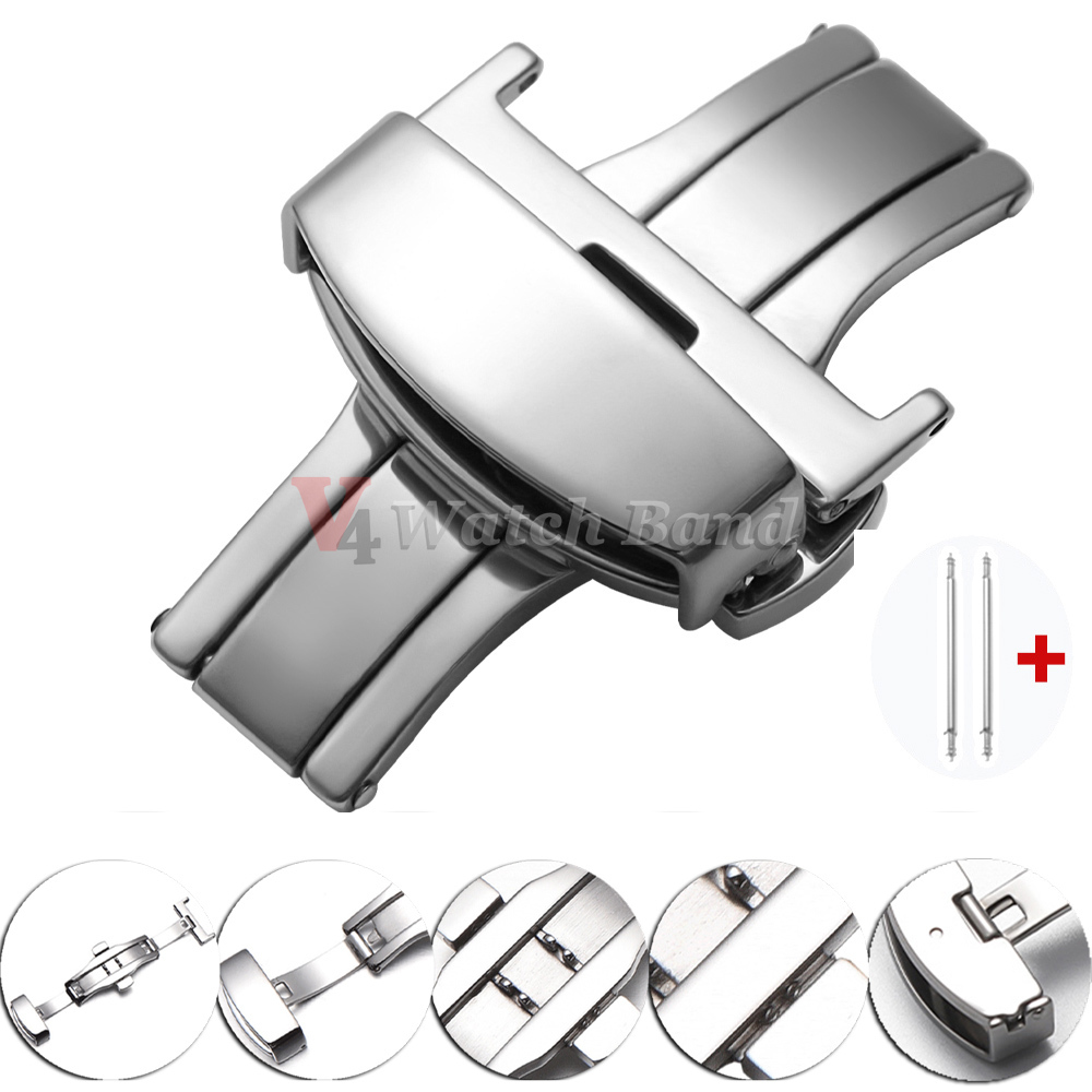 Polished Matte Double Button W - Butterfly Clasp Deployant recension och pris
