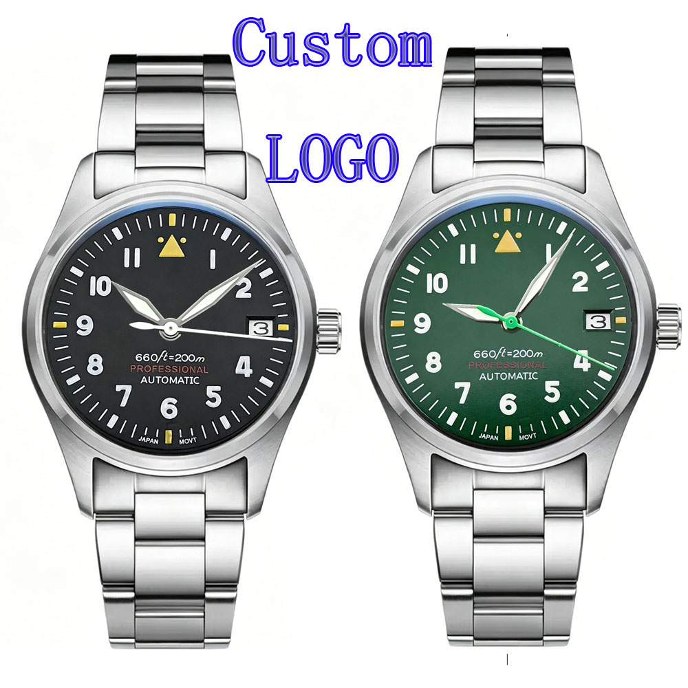 Custom LOGO 36mm 39mm Pilot Wa - Stainless Bracelet Diver recension och pris
