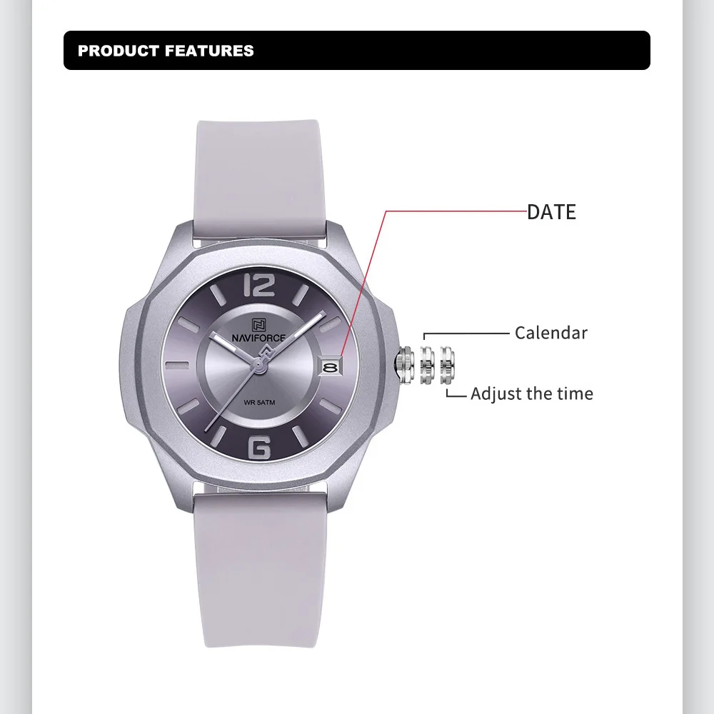NAVIFORCE 7107 Watch for Women - Silicone Band Women recension och pris