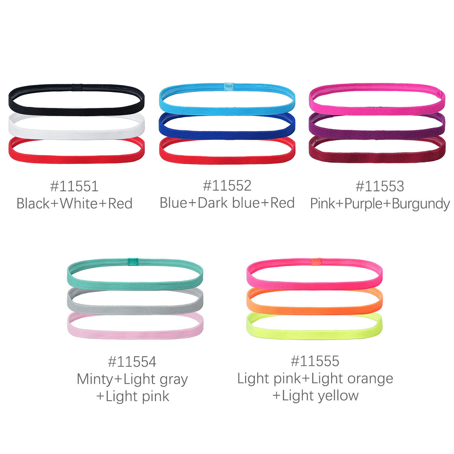3Pcs Non-Slip Sports Hairband  - Silicone Band Women recension och pris