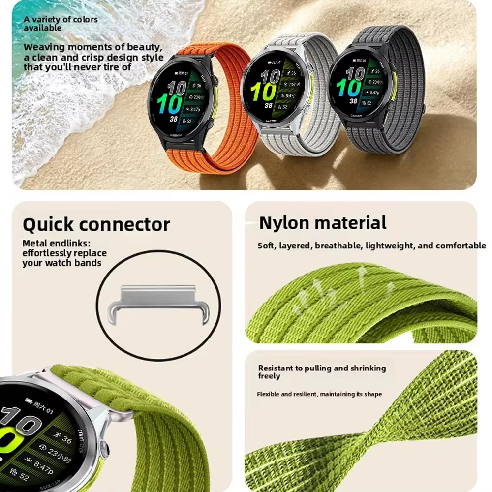 20mm 22mm Nylon Loop band For  - Sport Loop Velcro recension och pris