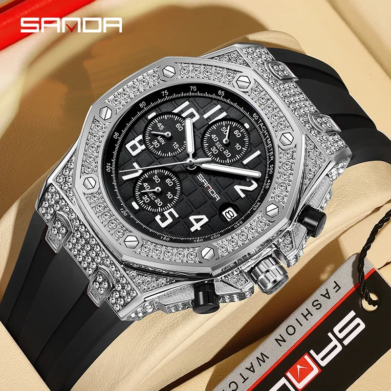 SANDA 7026 Men's Quartz Watch  - Rubber Strap Diver recension och pris