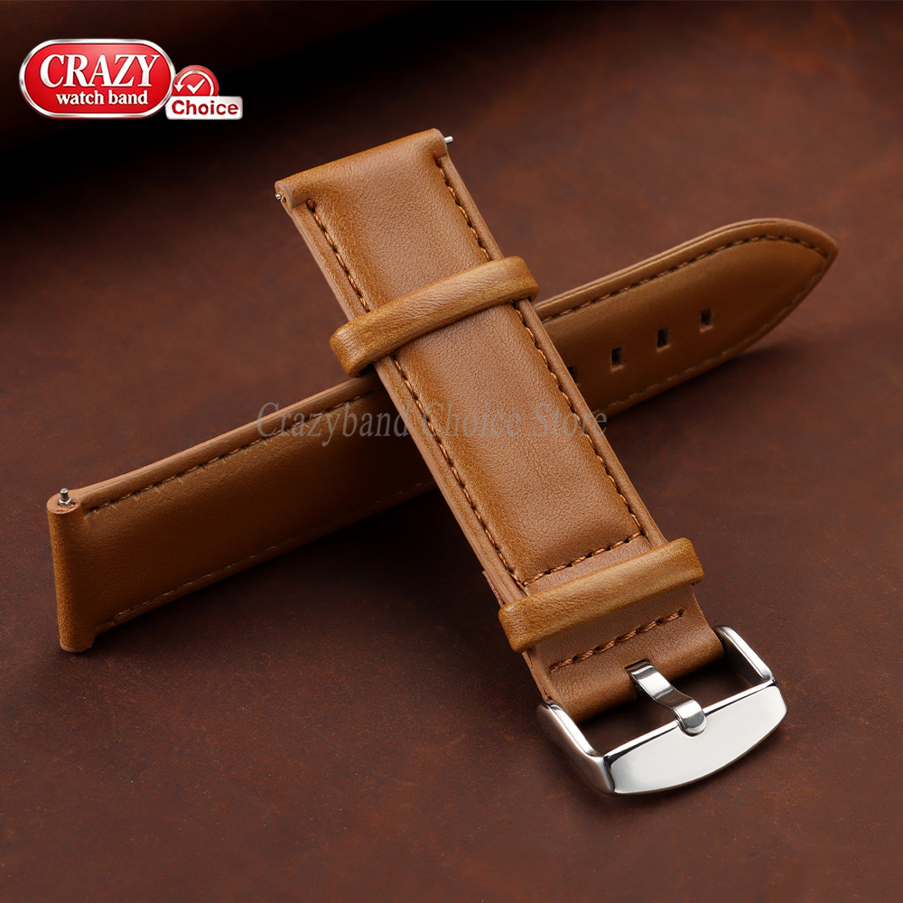 Oil Wax Cowhide Watch Band 18m - Leather Strap Quick Release recension och pris