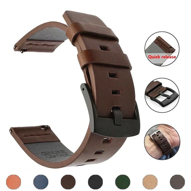 20mm 22mm Watch Band Quick Rel - Leather Strap Quick Release recension och pris