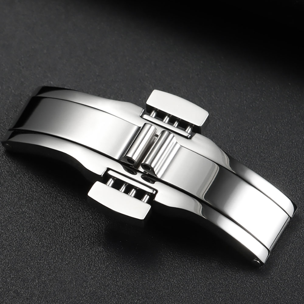 Silver Stainless Steel Butterf - Butterfly Clasp Deployant recension och pris