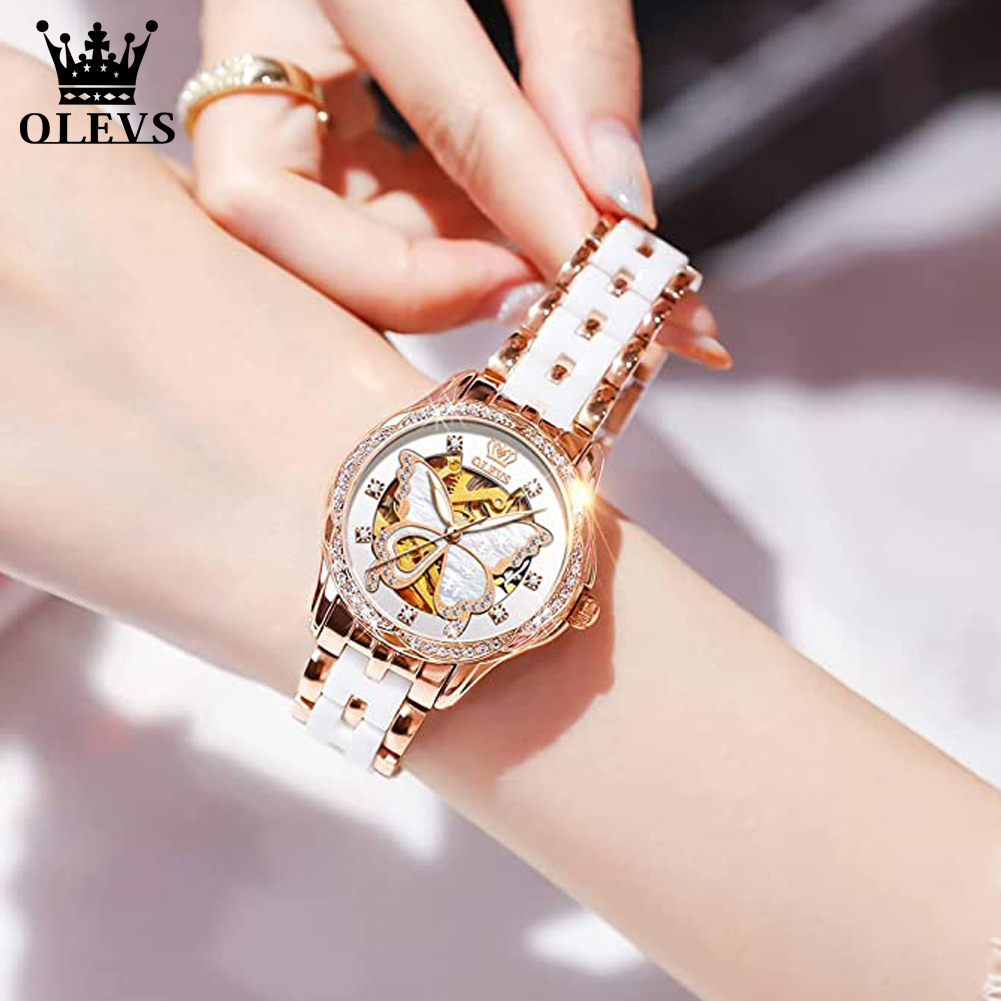 OLEVS Women's Automatic Watche - Butterfly Clasp Deployant recension och pris