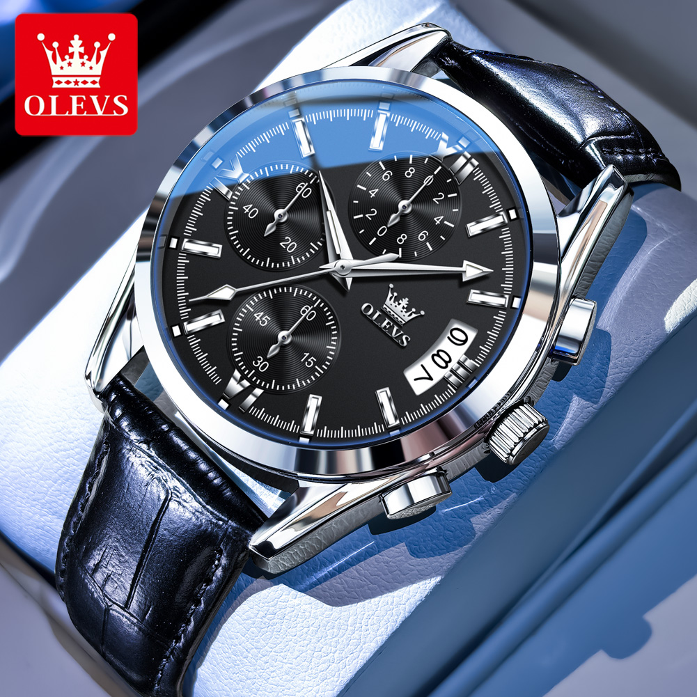 OLEVS Top Brand Luxury Men Wat - Leather Watch Band Men recension och pris